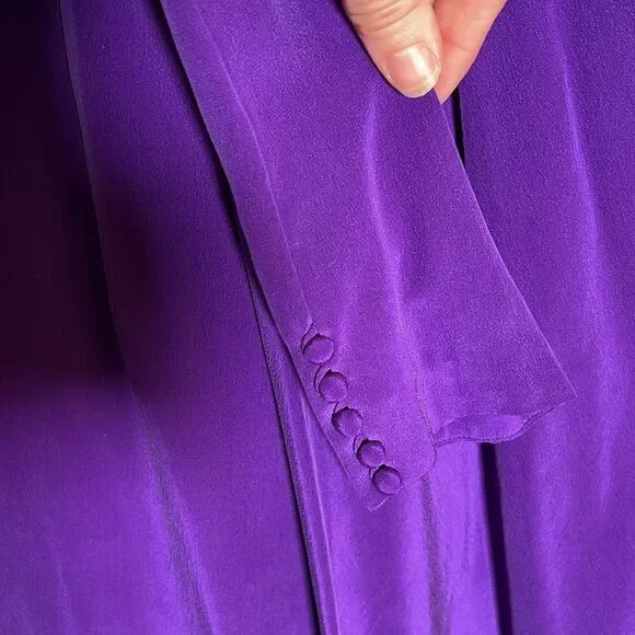 Vintage Pat Argenti Collection 100% Silk Dress Size 10 - Picture 3 of 11